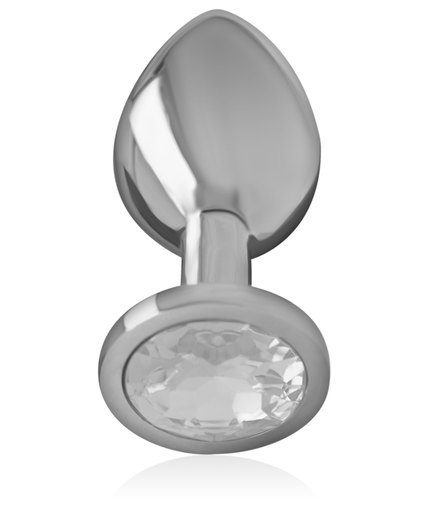 Intense – Aluminum Metal Anal Plug with Silver Crystal Size M