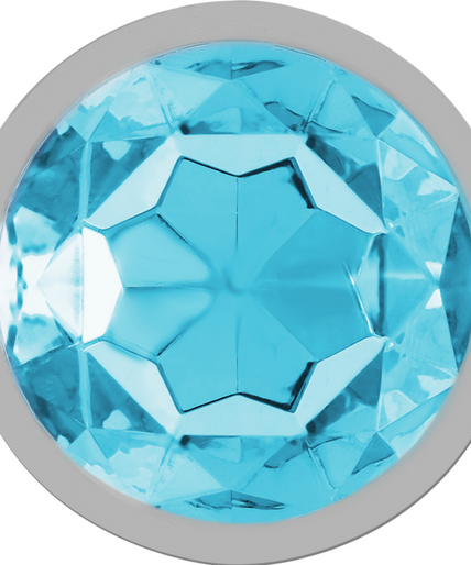 INTENSE - ALUMINUM METAL ANAL PLUG WITH BLUE GLASS SIZE M