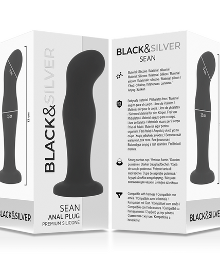 BLACK&SILVER - SEAN PLUG ANAL PREMIUM SILICONE BLACK