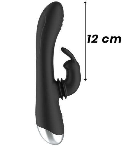 BLACK&SILVER - DJ. ADAM RECHARGEABLE SILICONE RABBIT STIMULATOR BLACK