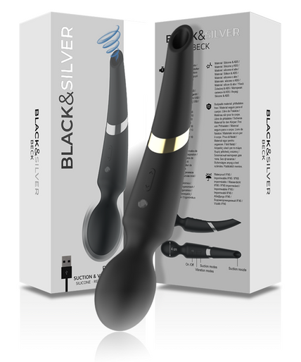 Black&silver – Beck Wand and Suction Cup 2 in 1 Silicone