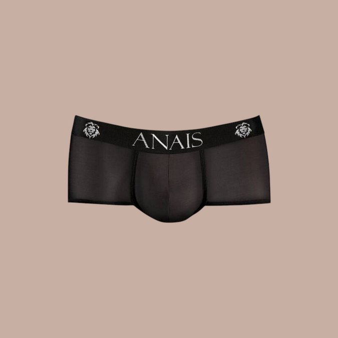 Pleasurements Anais Men petrolkleurige herenslip met zwarte tailleband en logo-opdruk