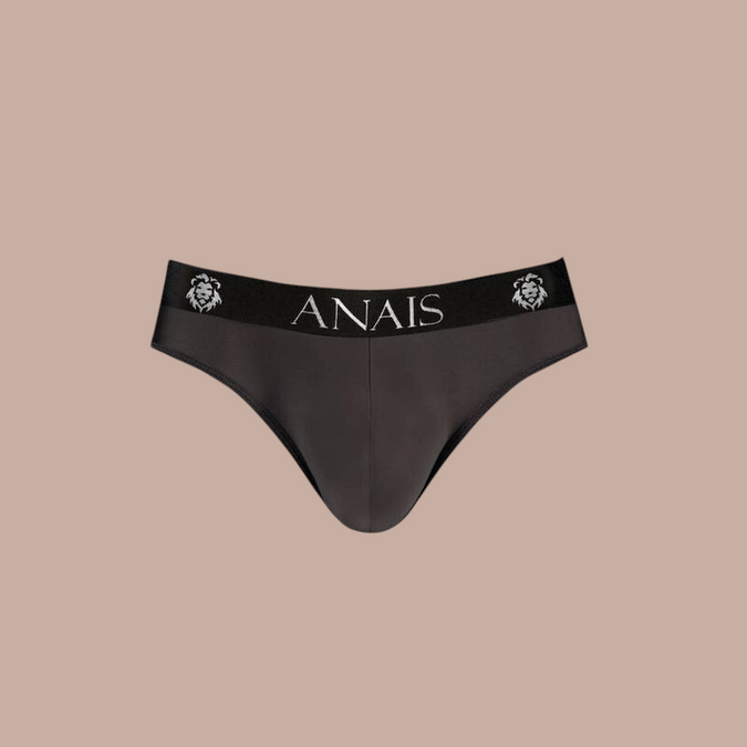 Pleasurements Anais Men Petrol slip in donkergrijs met een zwarte tailleband voorzien van het Anais logo.