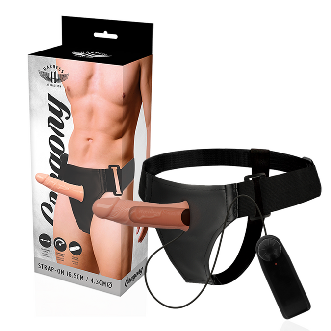 Harness Attraction – Gregory Hollow Rnes met vibrator 16,5 cm – O – 4,3 cm