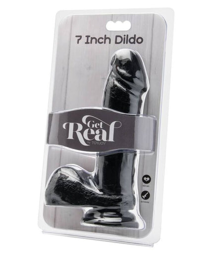 GET REAL - DILDO 18 CM WITH BALLS BLACK