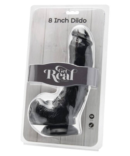 GET REAL - DILDO 20,5 CM WITH BALLS BLACK