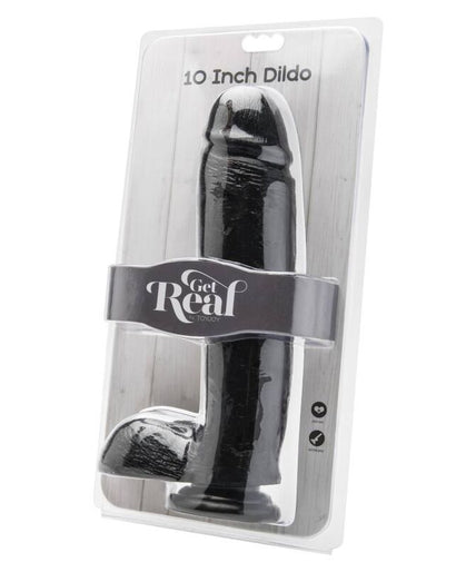 GET REAL - DILDO 25,5 CM WITH BALLS BLACK