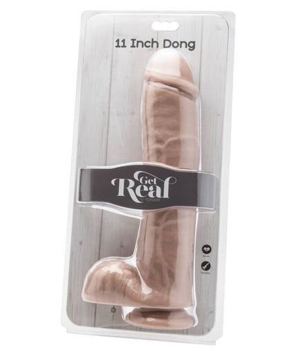 GET REAL - DILDO 28 CM MET BALLEN HUID