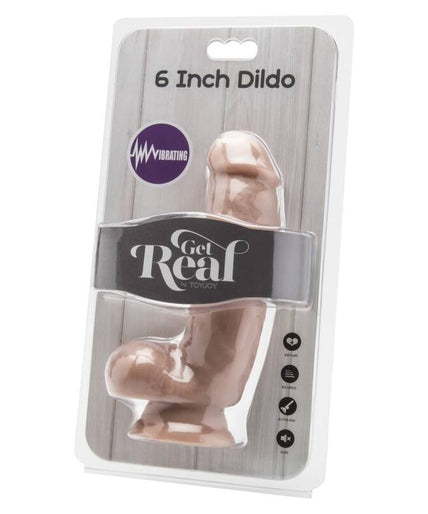 GET REAL - DILDO 12 CM WITH BALLS VIBRATOR SKIN