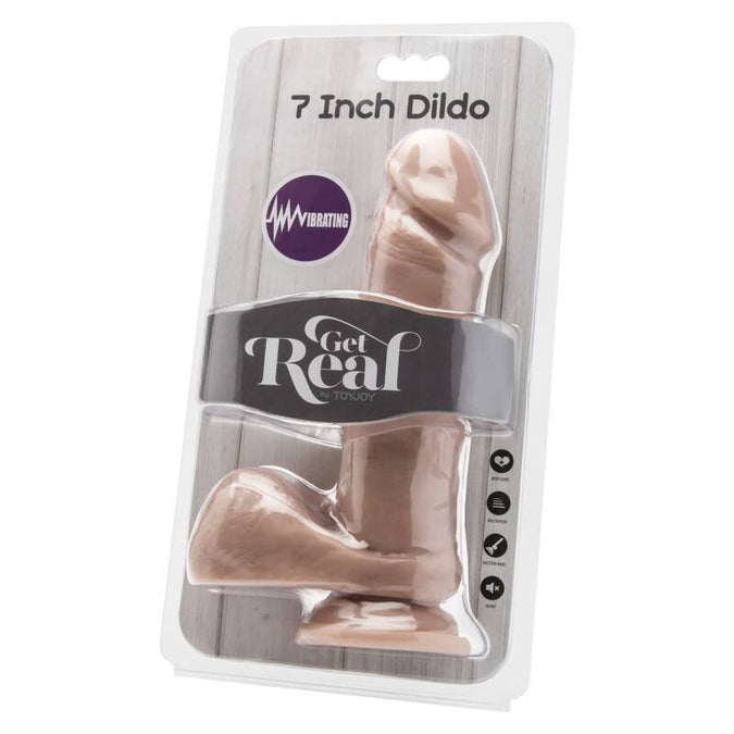 GET REAL - DILDO 18 CM MET BALLEN VIBRATOR HUID