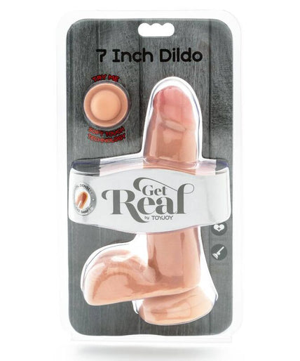 GET REAL - DUAL DENSITY DILDO 12 CM BALLS SKIN