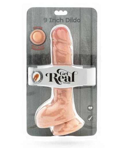 GET REAL - DUAL DENSITY DILDO 25,5 CM BALLS SKIN