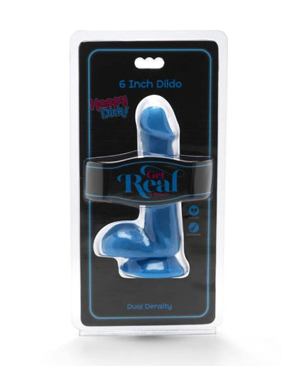 BE REAL - HAPPY DICKS DILDO 12 CM BALLEN BLAUW