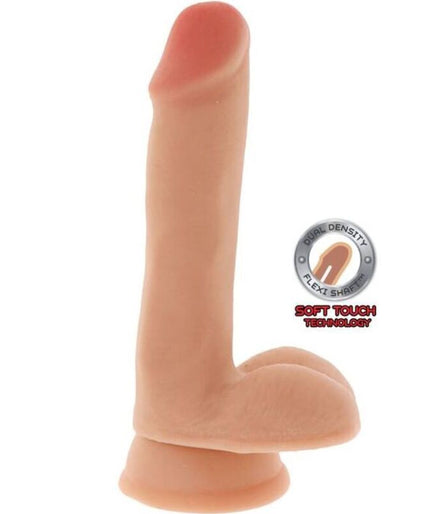 GET REAL - DUAL DENSITY DILDO 17 CM BALLEN HUID