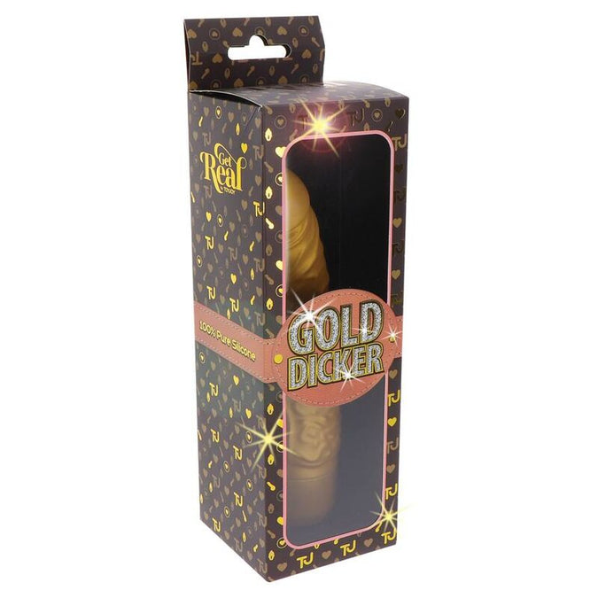 GET REAL - GOLD DICKER STIM VIBRATOR GOUD