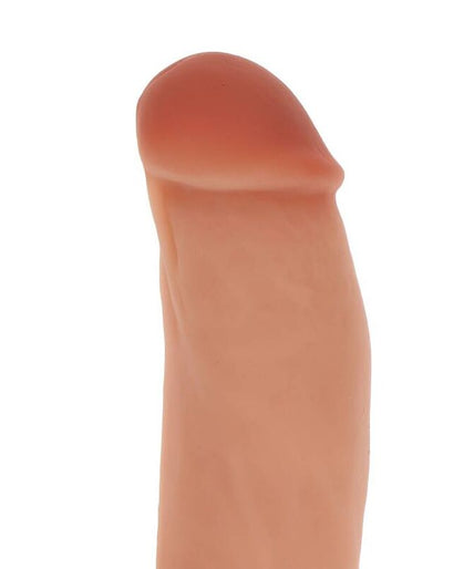 GET REAL - SILICONEN DILDO 18 CM MET BALLEN HUIDSKLEUR