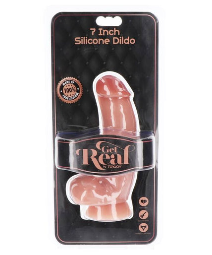 GET REAL - SILICONE DILDO 18 CM W BALLS SKIN