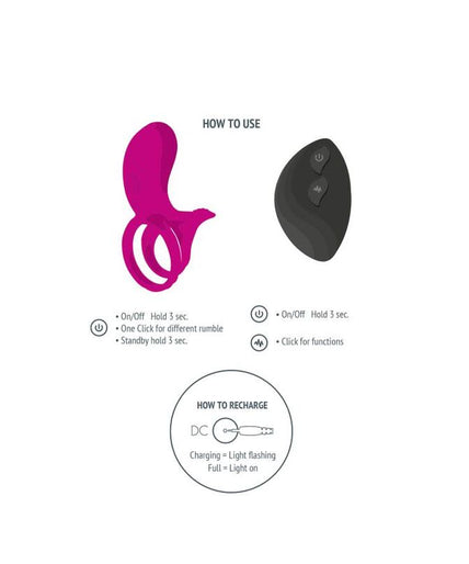 XOCOON - COUPLES STIMULATOR RING FUCHSIA