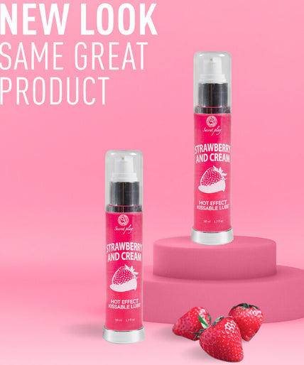 SECRETPLAY - GLIJMIDDEL 2-1 WARMTE EFFECT AARDBEI & ROOM 50 ML