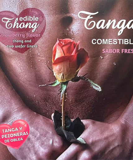 HOTFLOWERS - MEN''S THONG+ 2 STRAWBERRY WAFER NIPPLE /es/pt/en/fr/it/