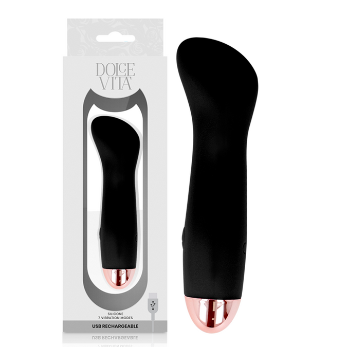Pleasurements – Dolce Vita – Oplaadbare vibrator One Zwart 7 Snelheden