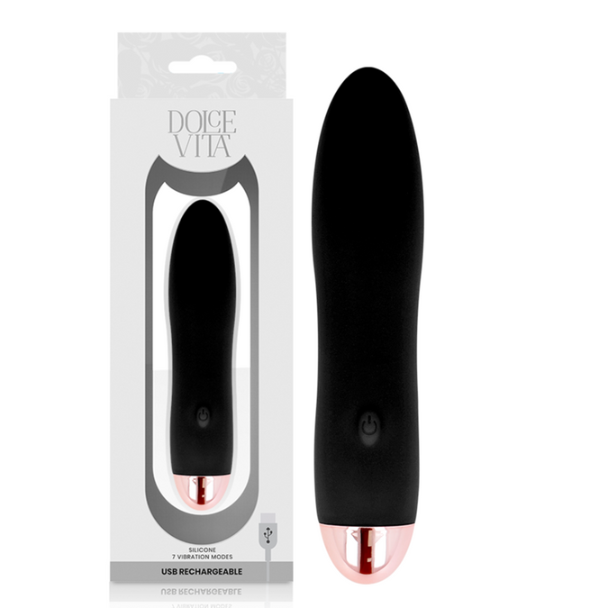 Pleasurements – Dolce Vita – Oplaadbare vibrator Four Zwart 7 Snelheden