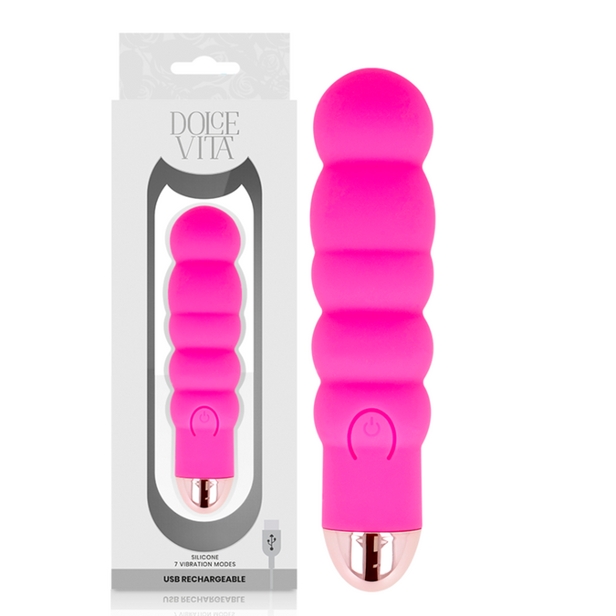 Dolce Vita – Rechargeable Vibrator Six Pink 7 Speed