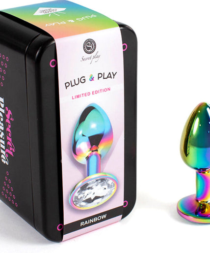 SECRETPLAY - METAL BUTT PLUG RAINBOW SMALL SIZE 7 CM