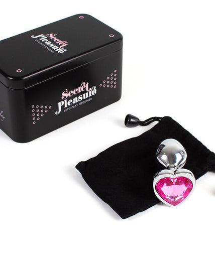 SECRETPLAY - METAL BUTT PLUG FUCHSIA HEART SMALL SIZE 7 CM