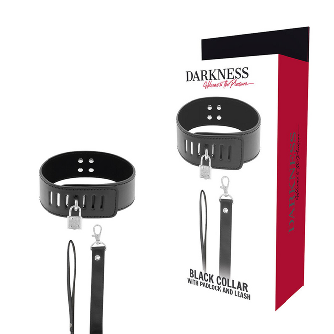 Darkness – BDSM Halsband Mit Schwarzem Schloss