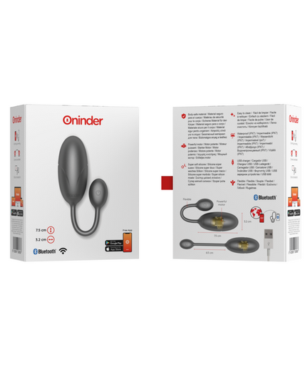ONINDER - TOKYO VIBRATING EGG BLACK 7.5 X 3.2 CM FREE APP