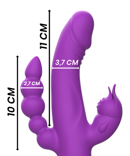 INTENSE - CASANOVA RABBIT SILICONE VIBRATOR TRIPLE MOTOR PURPLE