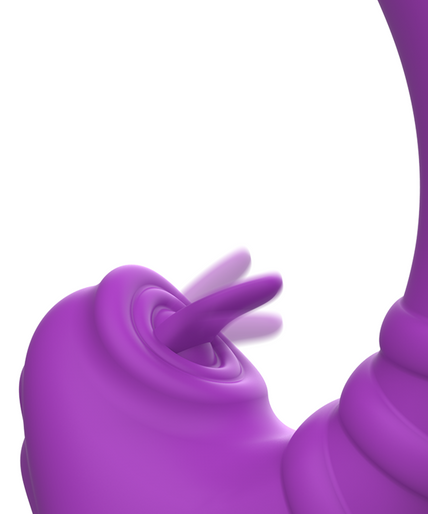 INTENSE - HARRY FLEXIBLE VIBRATOR WITH PURPLE TONGUE