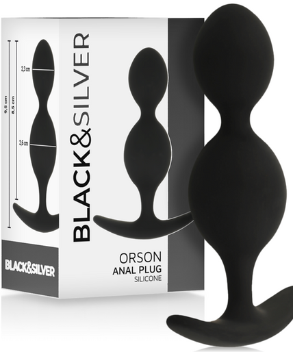 Zwart&zilver – Orson Plug Silicone 2 Anale Golven 9 Cm