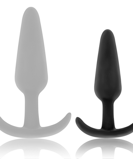 Black&silver – Hansel Silicone Anal Plug with Small Handle