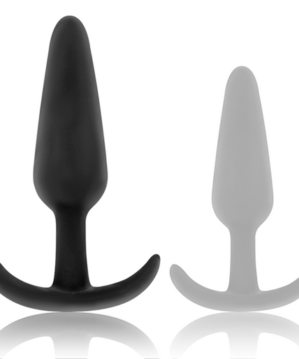 BLACK&SILVER - KAEL SILICONE ANAL PLUG WITH MEDIUM HANDLE