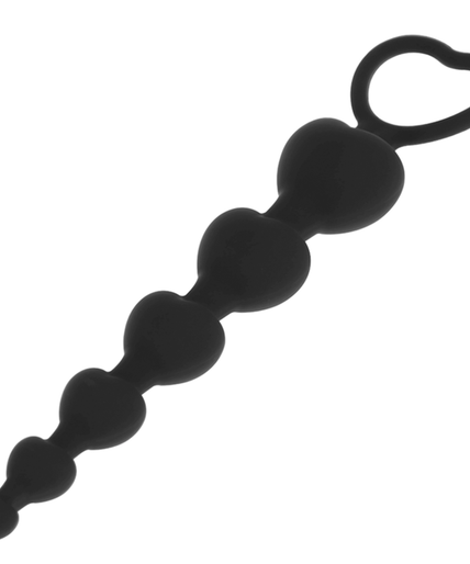 BLACK&SILVER - MILA ANAL CHAIN OF HEARTS 18 CM