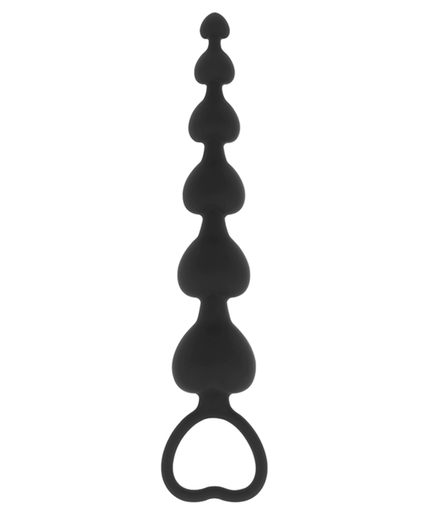 BLACK&SILVER - MILA ANAL CHAIN OF HEARTS 18 CM