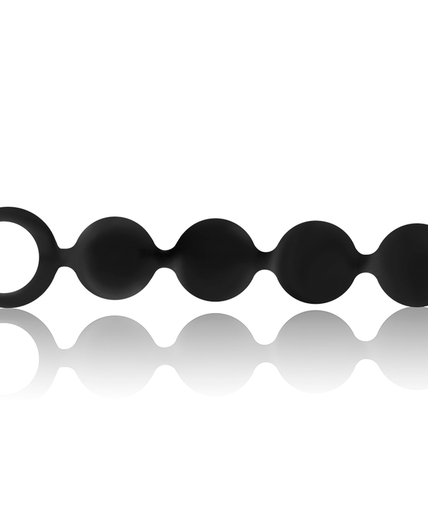 Schwarz&Silber – Lennon Analrosary 4 Silikonkugeln 15 Cm