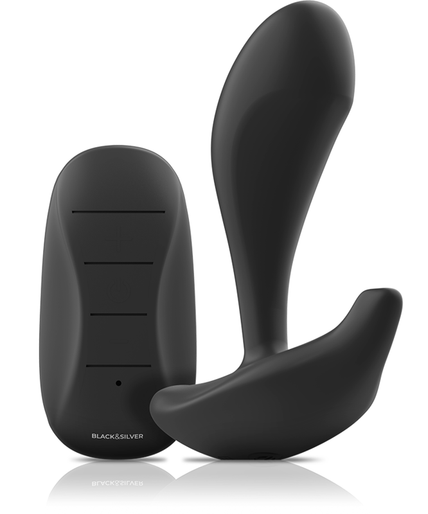BLACK&SILVER - DWAYNE ANAL PLUG SILICONE REMOTE CONTROL