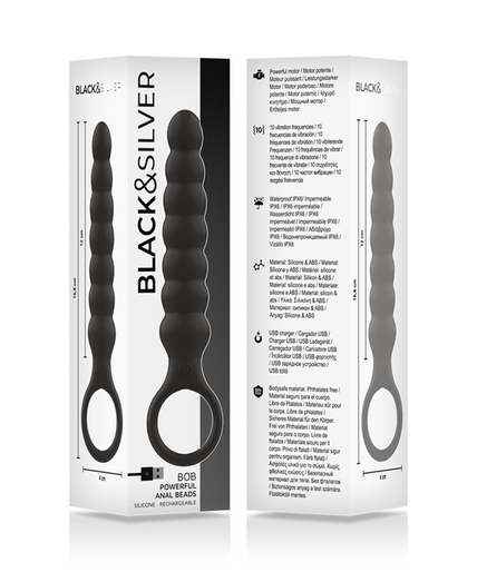 BLACK&SILVER - BOB POWERFUL SILICONE ANAL DILATOR