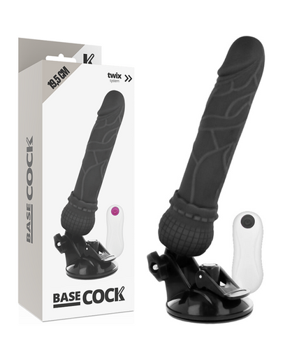 BASECOCK - REALISTIC VIBRATOR REMOTE CONTROL BLACK 19.5 CM -O- 4 CM