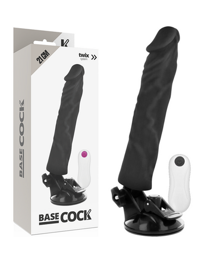 BASECOCK - REALISTIC VIBRATOR REMOTE CONTROL BLACK 21 CM -O- 4 CM