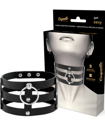COQUETTE CHIC DESIRE - FETISH STYLE VEGAN LEATHER CHOKER