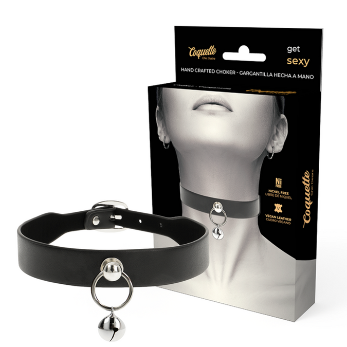 Coquette Chic Desire – Vegan Leren Ketting Dames Accessoire Rammelaar/oorbel