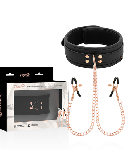 COQUETTE CHIC DESIRE - FANTASY NIPPLE CLAMP NECKLACE WITH NEOPRENE LINING