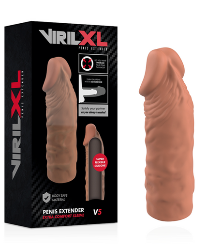 VIRILXL - VLOEIBARE SILICONEN V5 BRUINE PENISVERLENGER