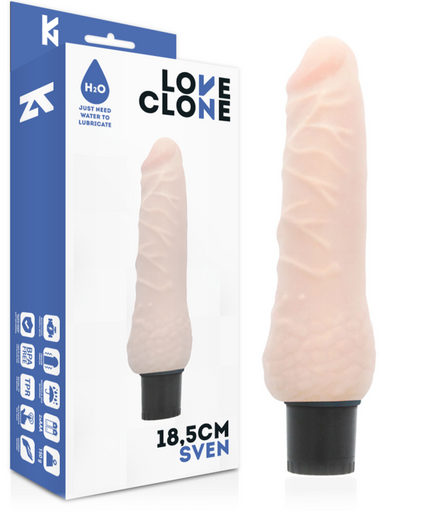 Loveclone – Sven Zelfsmerende Vibrator 18.5 Cm -O- 3.3 Cm