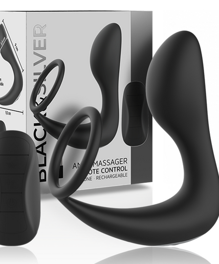 BLACK&SILVER - REMOTE CONTROL ANAL MASSAGER RECHARGEABLE SILICONE BLACK