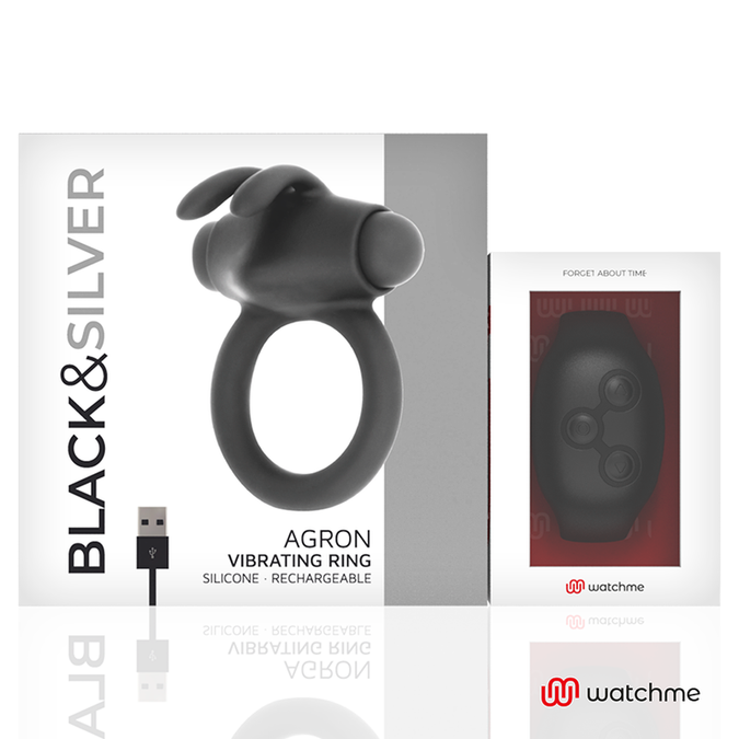 Black&silver – Agron Remote Control Cockring Watchme